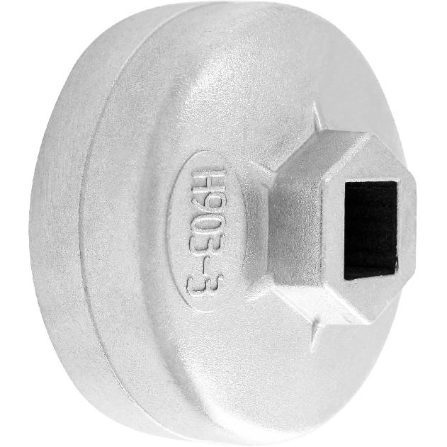 74mm 15 Flute Oil Filter Wrench, Cap Type Oil Filter Removal Tool Aluminum Oil Filter Cap Wrench for Cars (Model 903-3)