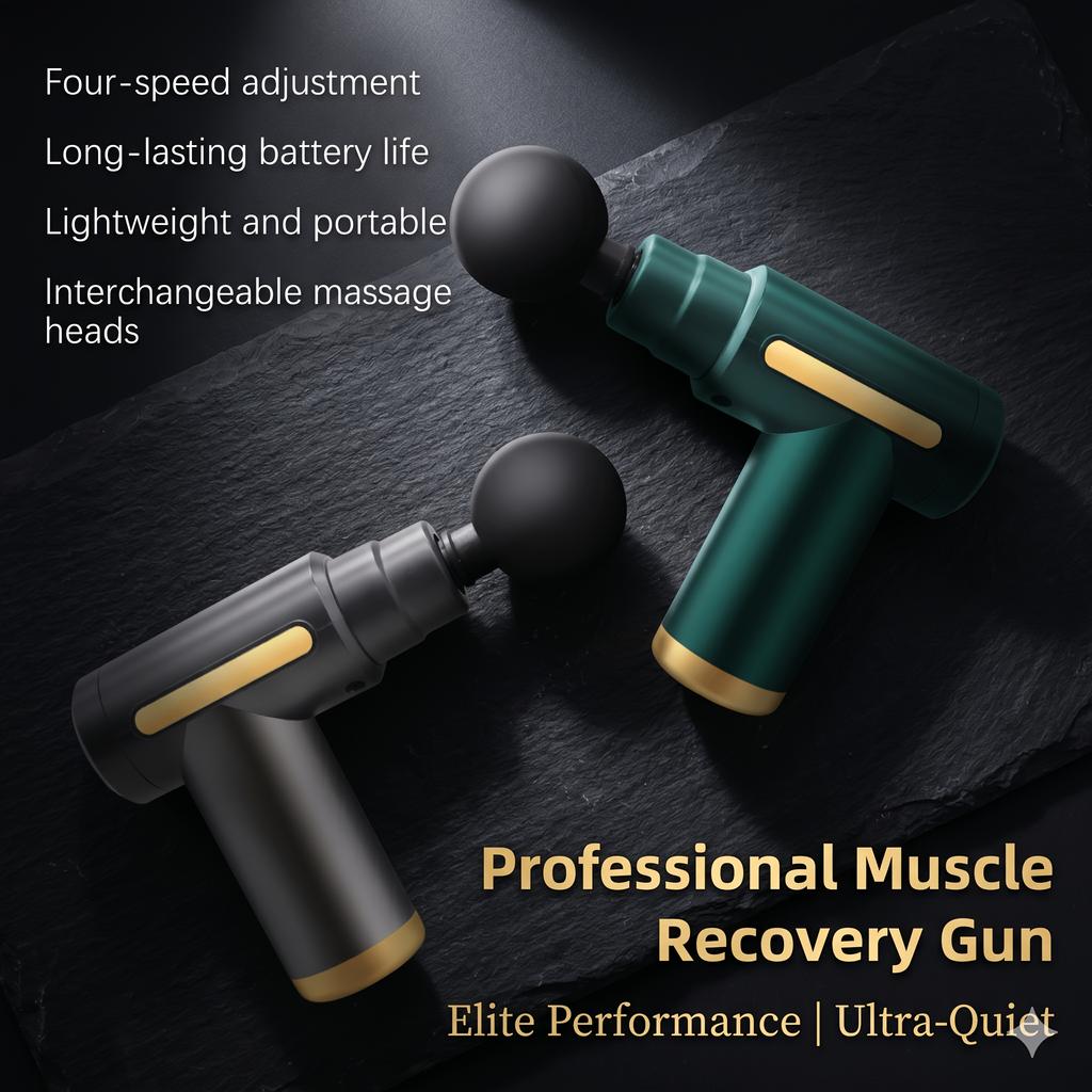 Portable electric fascia massage gun equipped with muscle massager LED Touchscreen included6A massage head mini handheld ultra-quiet brushless motor