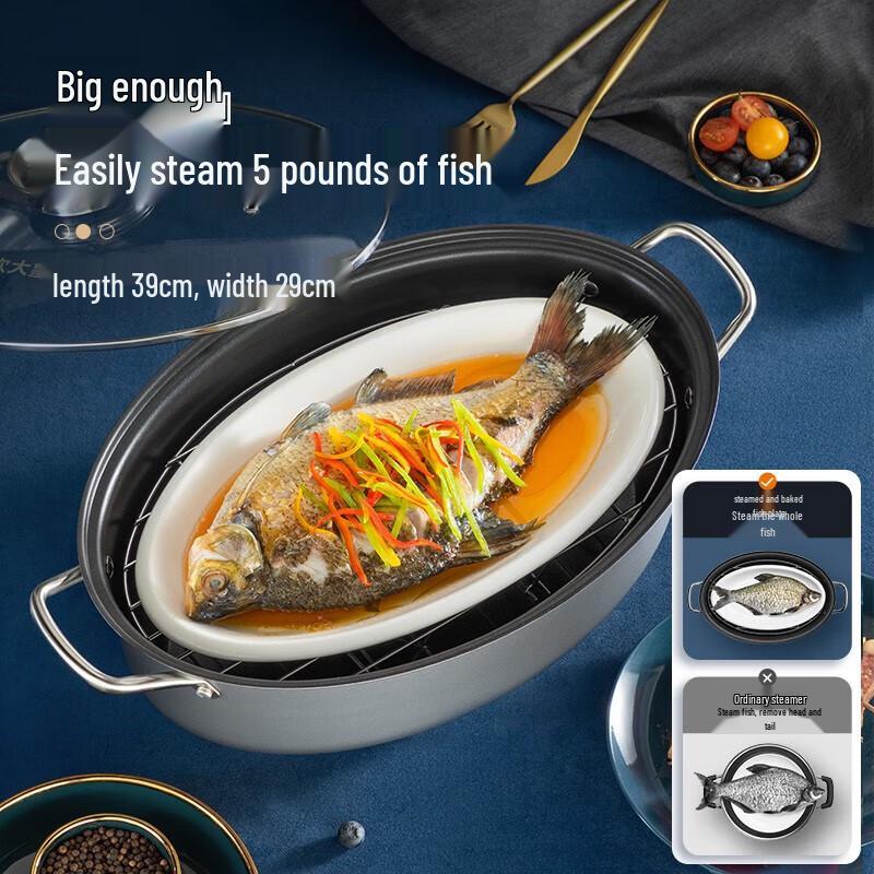 Chui Da Huang Oval Multi-function Steamer & Fry Pan