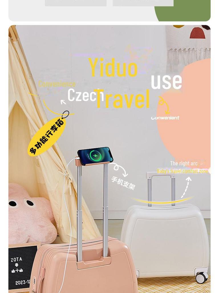 18-inch Lightweight Children's Ride-On Suitcase, Mini Cabin Trolley for Girls and Boys