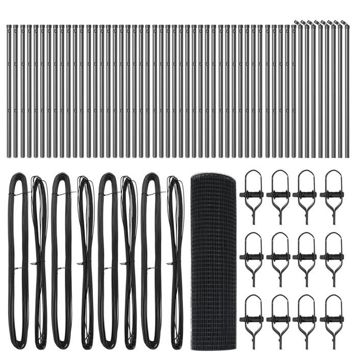 VidaXL Clôture en Fil Soudé avec 13 Poteaux Gris 0.4x100 m Acier 3351892