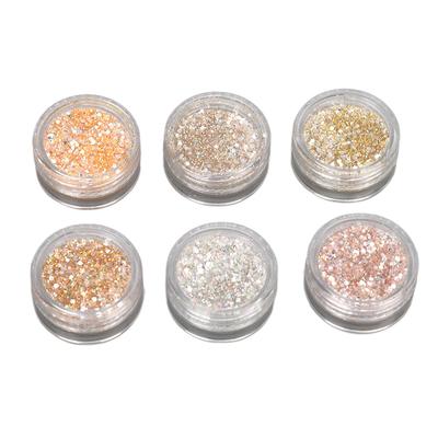 6 Colors Holographic Nail Glitter Kit Sparkling Nail Art Decoration for Home Salon Manicure