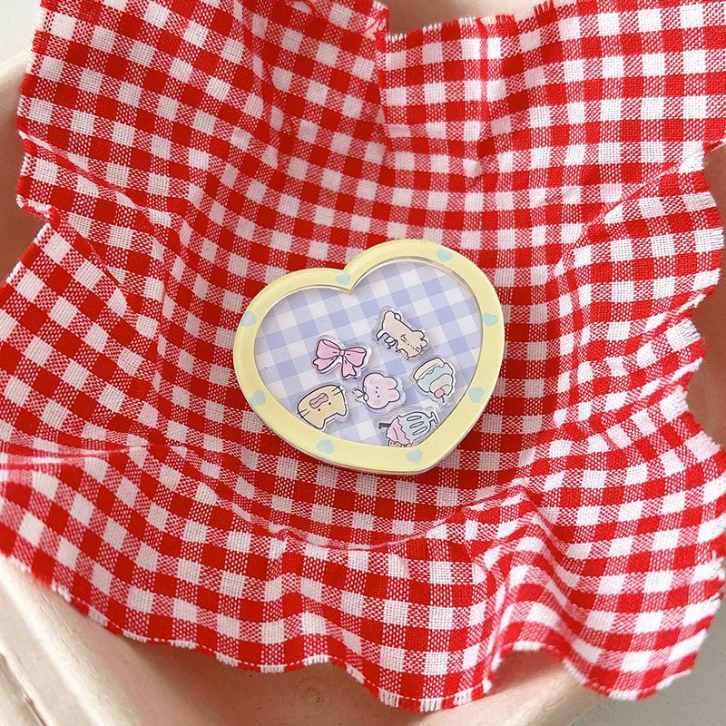 

Round Lattice Love Rocker Mobile Phone Airbag Holder Sticky Puppy Cute Girl Heart Desktop Support Stand