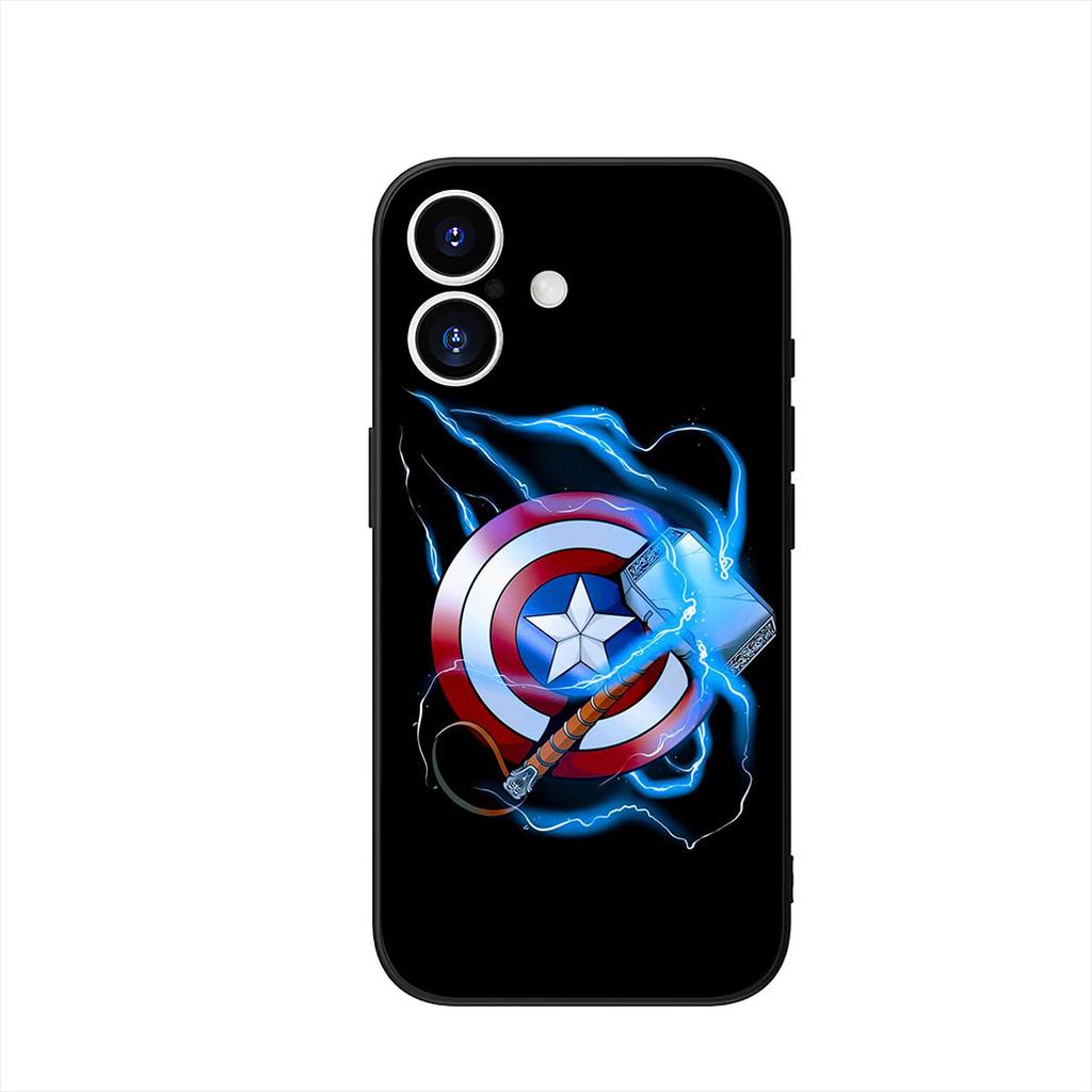 Marvel Captain America Shield Superhero Phone Case for Apple iPhone 16 15 14 Plus 13 12 Mini 17 Pro Max + 16E Air 16+ ProMax