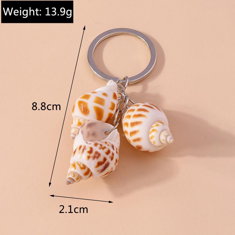Cute Summer Beach Conch Keychain Marine Life Keyring Pendants for Key Holder Women Girls Handbag Accessories DIY Jewelry Gifts