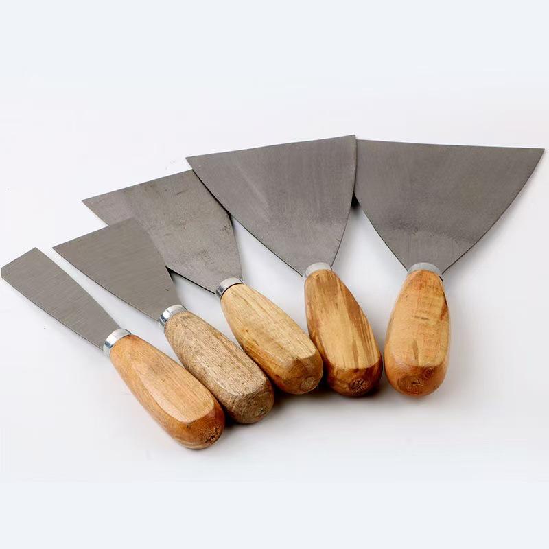 Jinfei Wooden Handle Plastering & Putty Knife, Mud Spreader, Wall Filling Scraper, and Grouting Shovel.