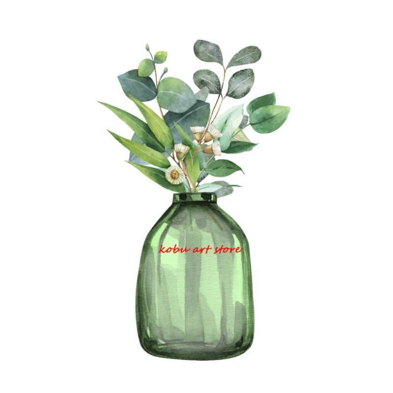 

Зеленый лист эвкалипта ваза постеры и принты холст живопись цветочный ботанический настенный арт картина для гостиной домашний декор 21cm×30cm NoFrame