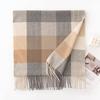 Cashmere feel plaid scarf women's versatile atmosphere scarf women's shawl