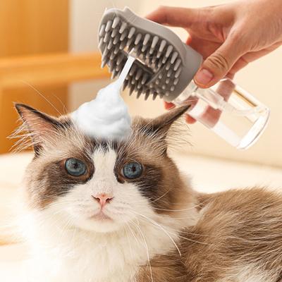 Spazzola da Bagno per Cani con Dispenser di Sapone Manico Antiscivolo Setole in Silicone Ultra-Morbido Dispenser di Shampoo Incorporato Spazzola per Animali Domestici