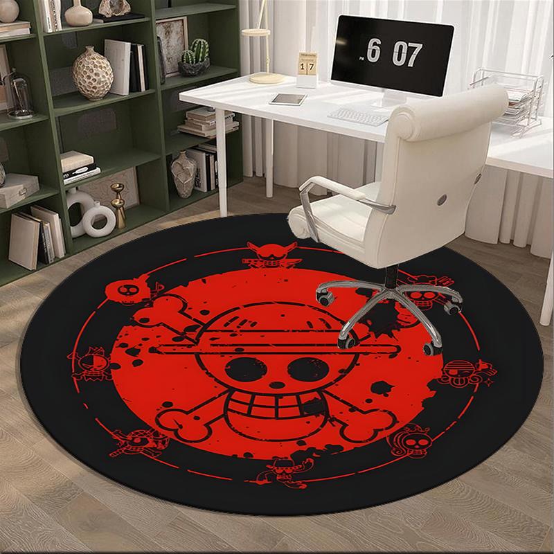 Classic Pirates Skull Crossbones round carpet Chair cushion Round Entryway Rug, Soft Round Rugs for Living Room, Bedroom, Circle Carpet decor gifts