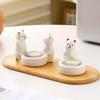Birthday Gift Idea Ceramic Kitten Candlestick Holder Adorable Desktop Decoration for Birthday Parties Versatile