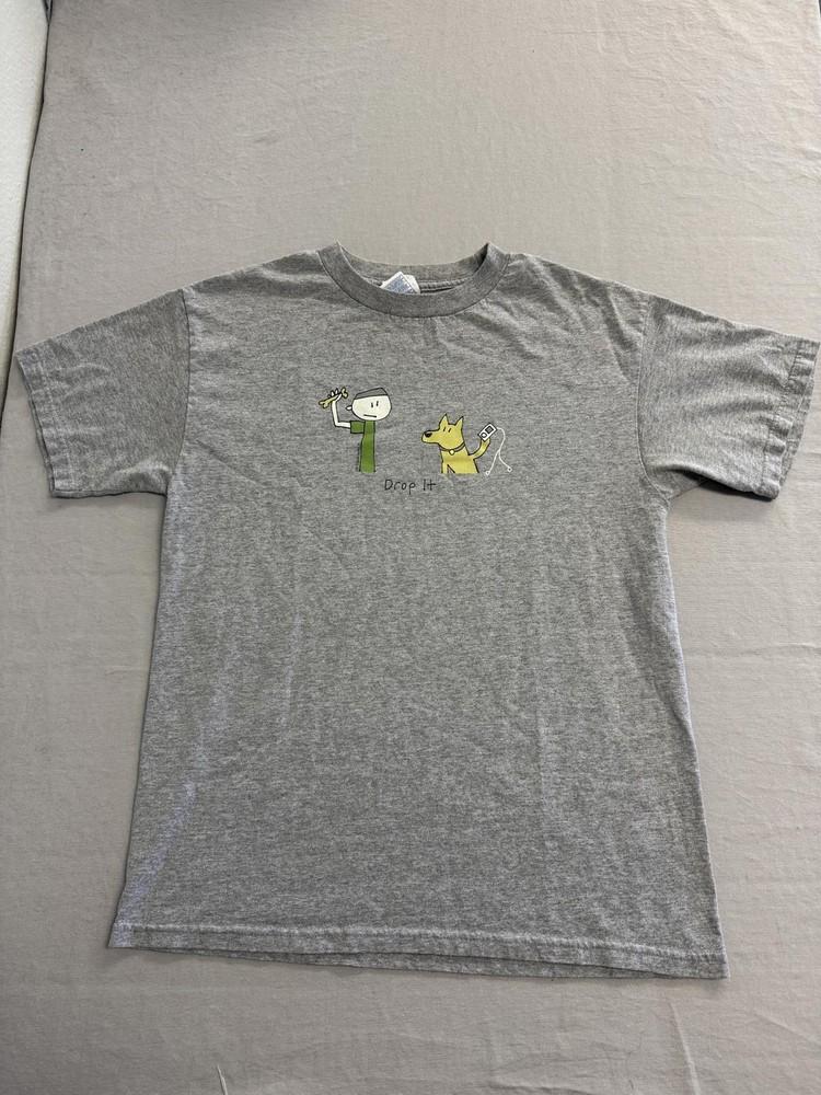 Y2K T-shirt Apple iPod Addiction Man vs Dog Drop It Unisex T-Shirt