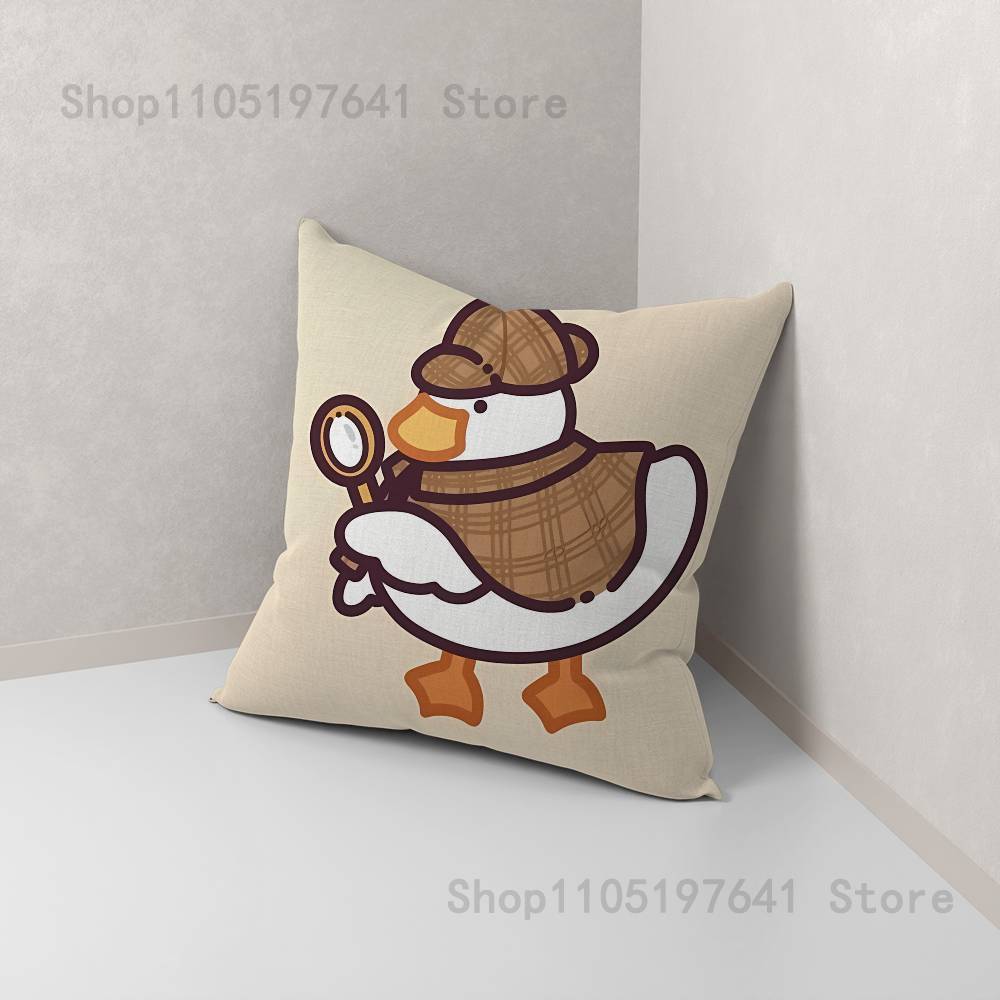 Funny D-DucK Goose meme Anime Celebrity Merchandise All-Match Printed Pillow Case Sofa Car Office Room Decoration Protector