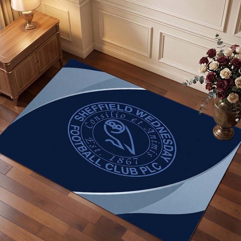 Tappeto in Cristallo di Velluto con Stampa del Sheffield Wednesday Football, Comodo Assorbente d'Acqua Antiscivolo per Pavimenti Interni