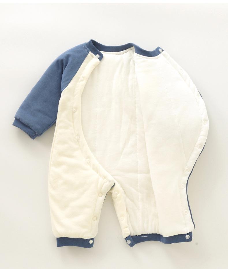 120g Thick Quilted Unisex Newborn Jumpsuit: Warm Cotton Autumn/Winter Baby Crawling Outerwear