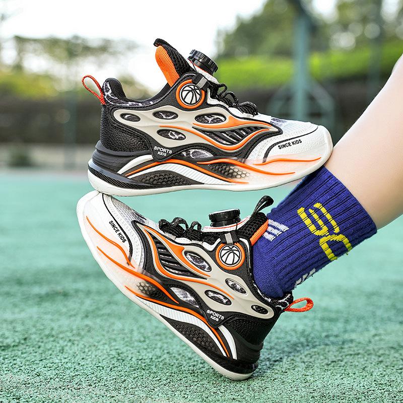 Boys' Sports Shoes 2025 Spring and Autumn New Mesh Breathable Children's Casual Shoes Boys Lightweight Children's Basketball Shoes