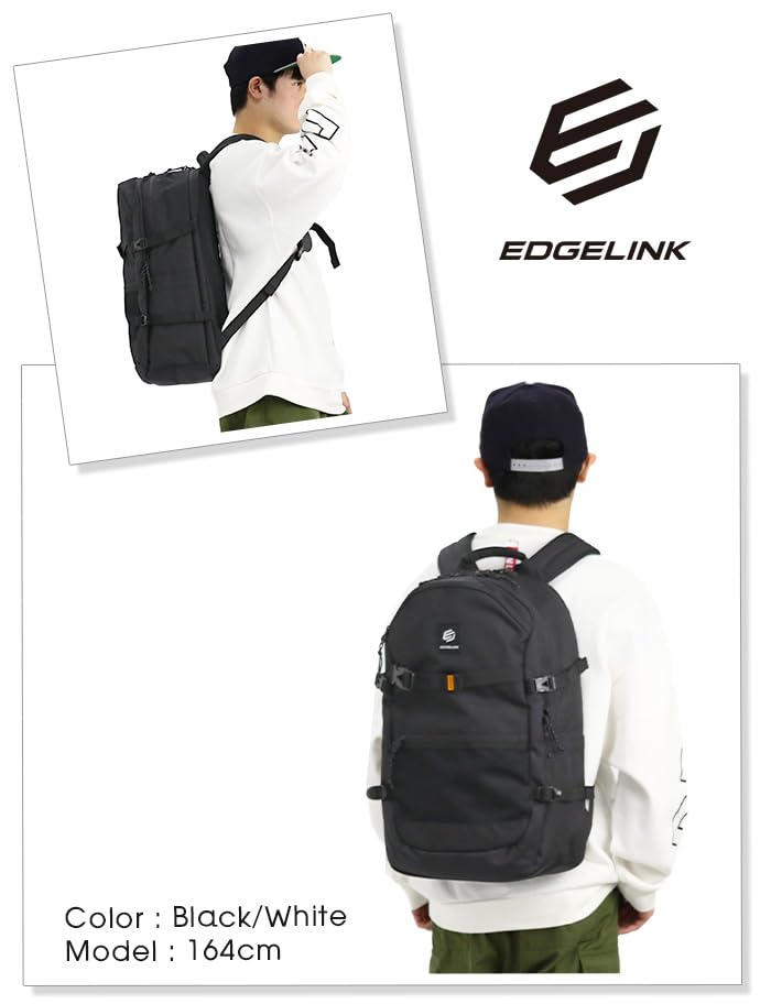 Rucksack Can store Compatible with A4 2 air Skateboard Chest belt Mesh Back air mesh H49 x W32 x D18cm [Edge Link] [TEMPCATION] 15.6inch PC, size,