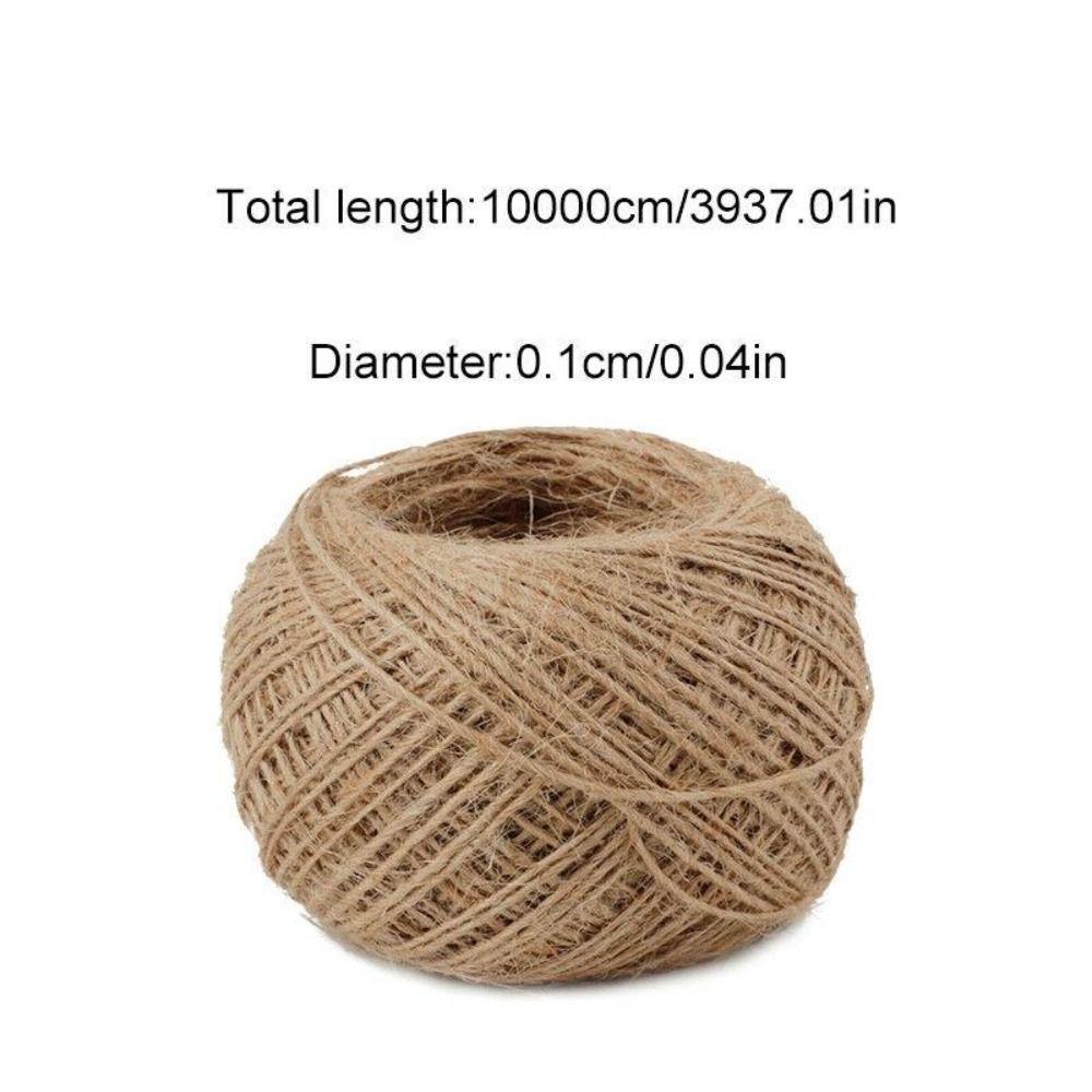 100M/Roll Jute Twine Hand-woven Cord String  For Handmade Craft Baking Decoration Packing Gift Box