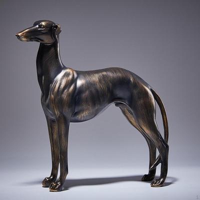 Greyhound Dog Statue Desk Figure Accent Office Collectible Resin Animal Figurine Sculpture for Hotel