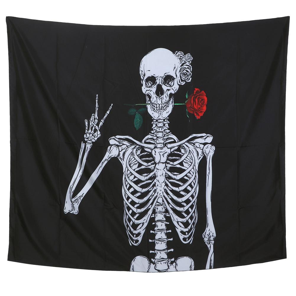 

Skeleton Pattern Wall Tapestry Wall Hanging Mat Carpet for Bedroom Dorm Home Background Decor