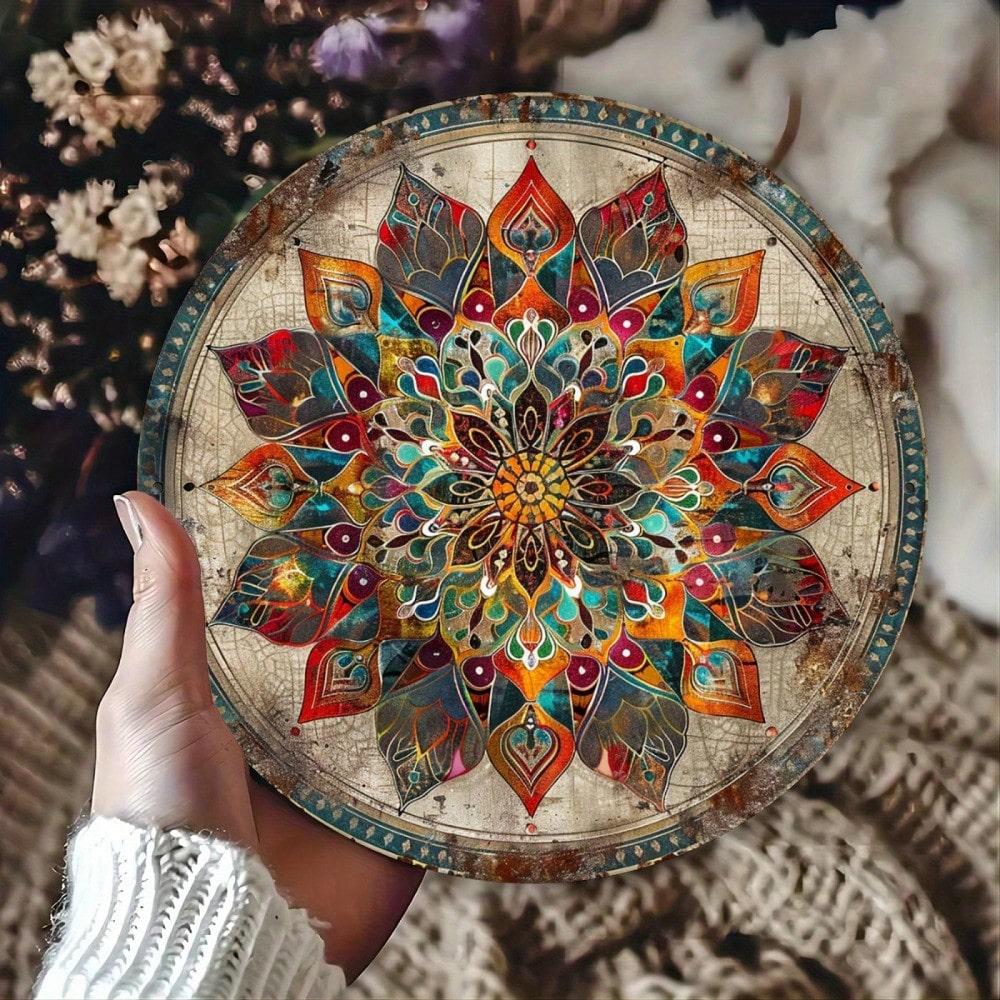 Round Metal Wall Art for Living Room Study Hallway Decor