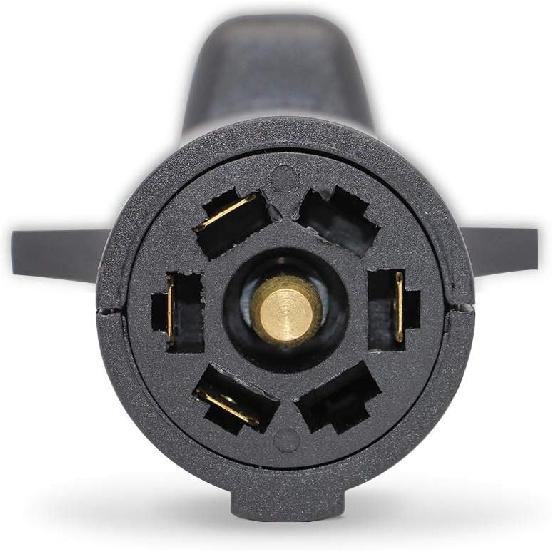 NEW SUN Ultimate Trailer Adapter, 7 Pin To 5 Pin RV Adapter, Connector For Trailers & RV Exterior Accessories, Round Plug 7 Way Blade Connector To 5