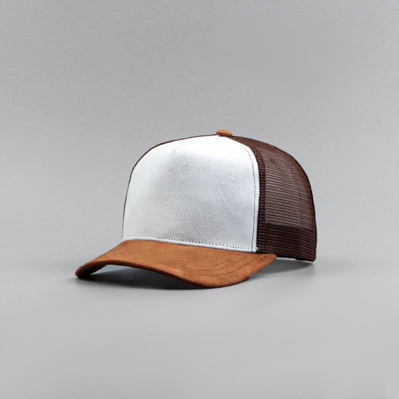 

Suede baseball cap men and women skin-friendly feel high-end mesh hat embroidery