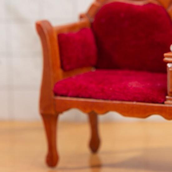 Sofá para Casa de Muñecas Amplia Aplicación Adorable Mueble de Madera para Casa de Muñecas Sofá con Cajón para Casa de Muñecas 1/12