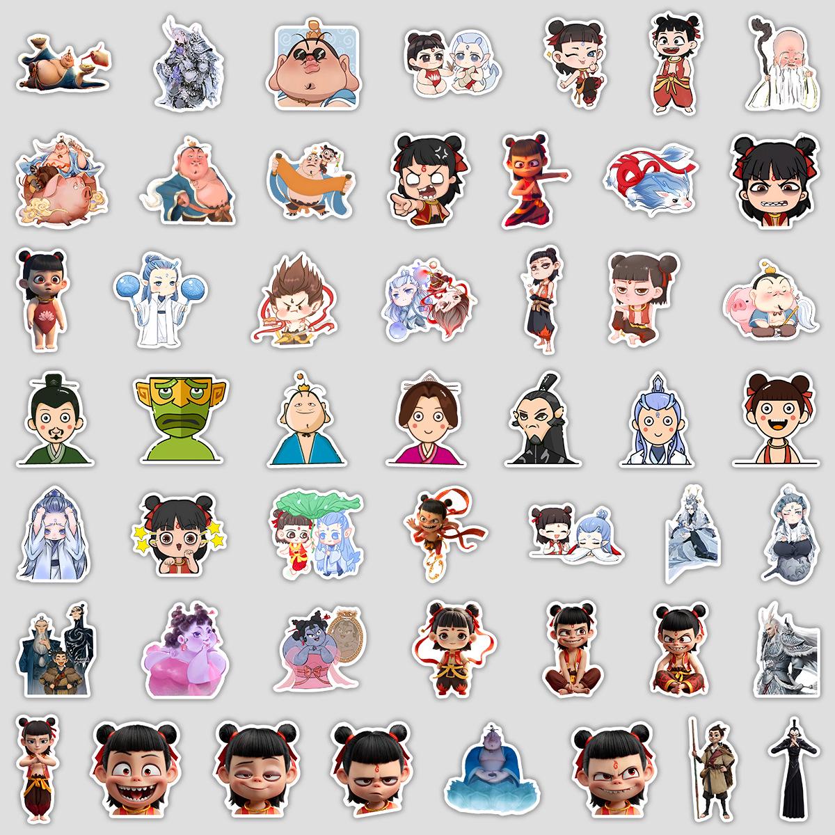 50 Nezha & Monkey King Graffiti Anime Stickers — Waterproof Decorative Set for Water Bottles & Phones