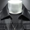 Padded Thick Male Casual Cardigan Autumn Winter Men Lapel Faux Leather Jacket Outerwear Fashion Streetwear Solid Motorcycle Coats