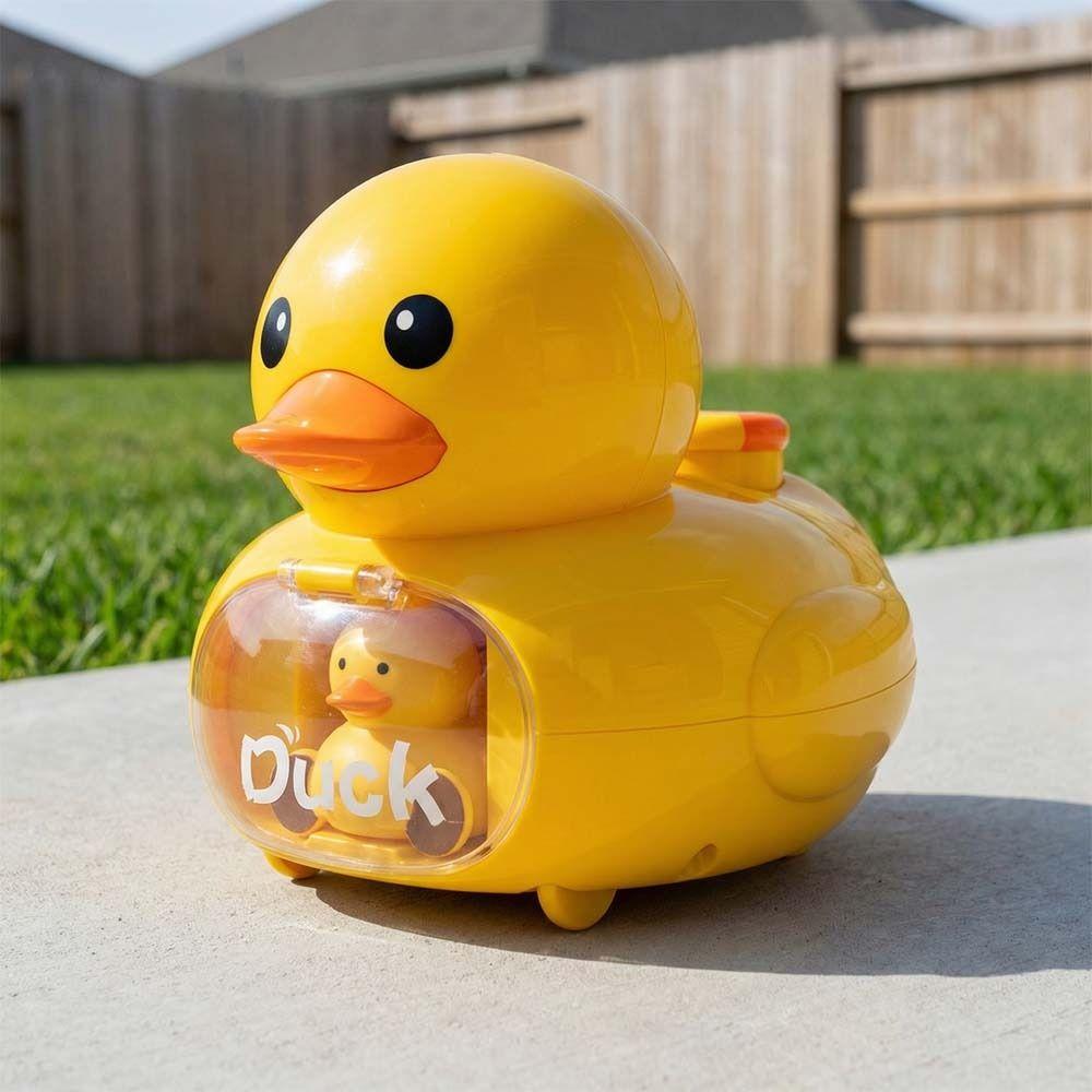 Cartoon Design Yellow Duck Launching Toy Early Education Ejection Toy Car  Educational Play