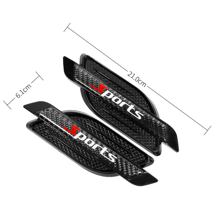 Pair Car Front Fender Side Air Vent Cover Trim Stickers Shark Gills Sports Style