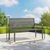 Garden Bench 2-Seater Metal Weatherproof Outdoor Bench with Rust-Resistant Backrest, Geometric up to 240 kg