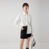 ELLE French Minimalist Fashion Design Asymmetrical Lapel Casual Loose Versatile Long Sleeve Shirt Women shirts EC52895