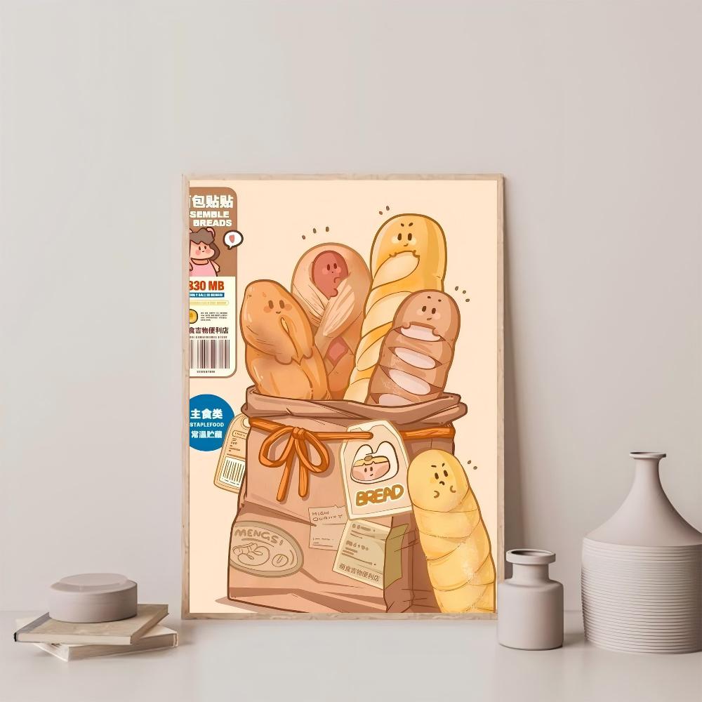 1pc Cute Food Convenience Store Illustration Poster HD Posters Home Room Bar Cafe Decor Art Wall Painting Picture