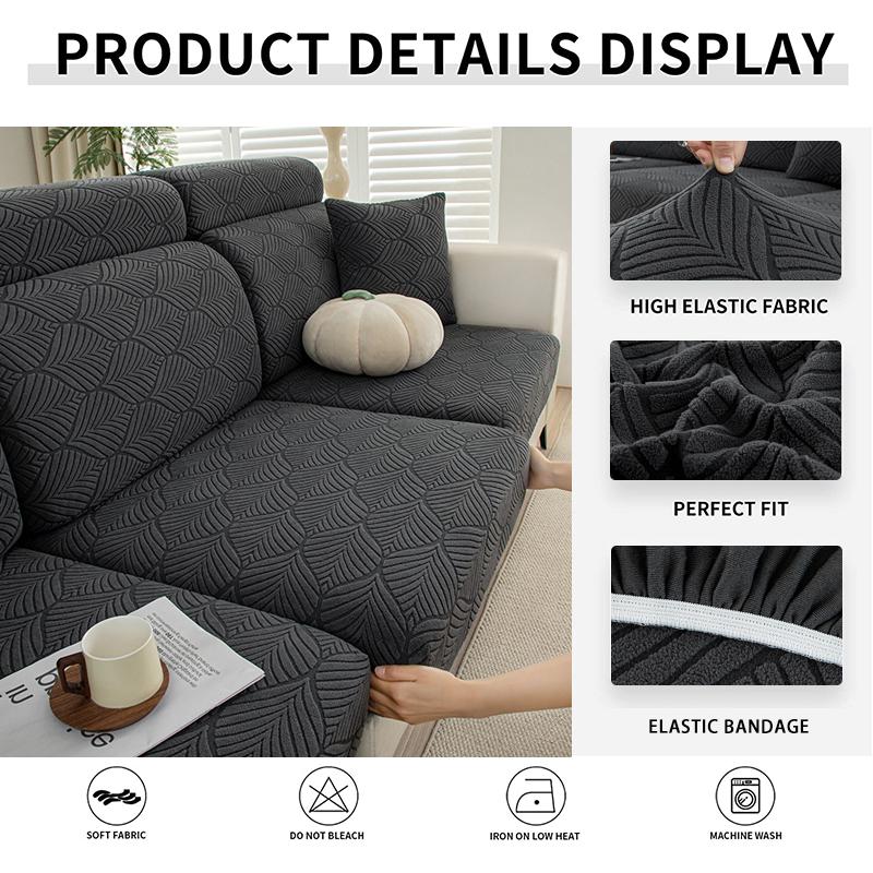 Jacquard Sofa Cushion Covers For Sectional Sofa Stretch Sofa Slipcovers Washable Couch Cover Furniture Protector Pet-Friendly