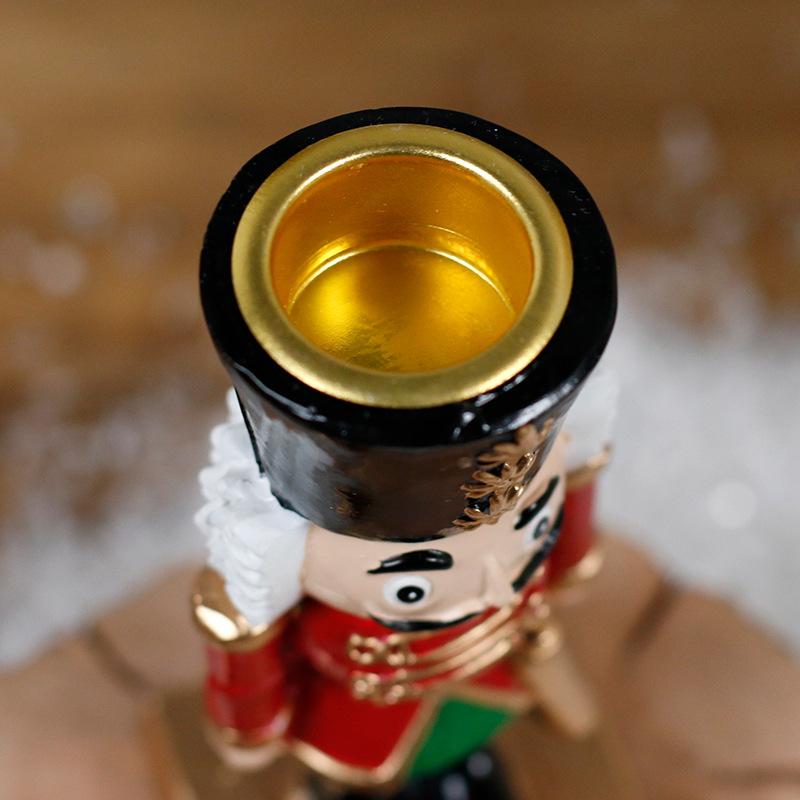 Christmas Decorations - Nutcracker Resin Candlestick - Home Desktop Ornament