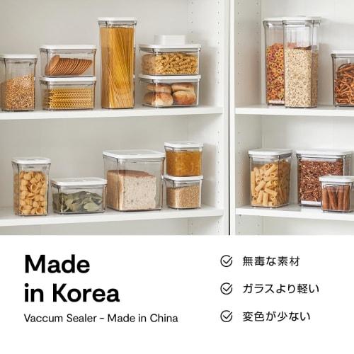 VAKUEN Premium Vacuum Storage Containers, Short, Set of 2, with Convenient Valve Closures, BPA-Free, 100% Leakproof, Keeps Food Fresh Up to 5x Longer
