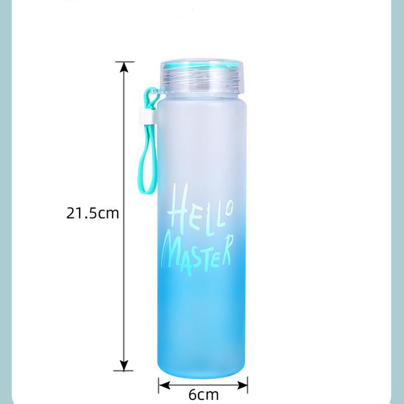 500ML Frosted Color Gradient Sports Water Bottle Portable Gym Fitness Workout Water Cups Outdoor Camping Cool Juice Drinking Cup
