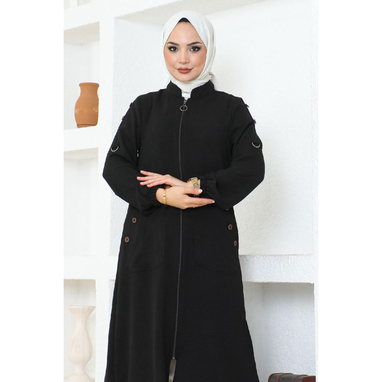 

Женская кепка-хиджаб Aerobin с карманами и пуговицами 40 синий