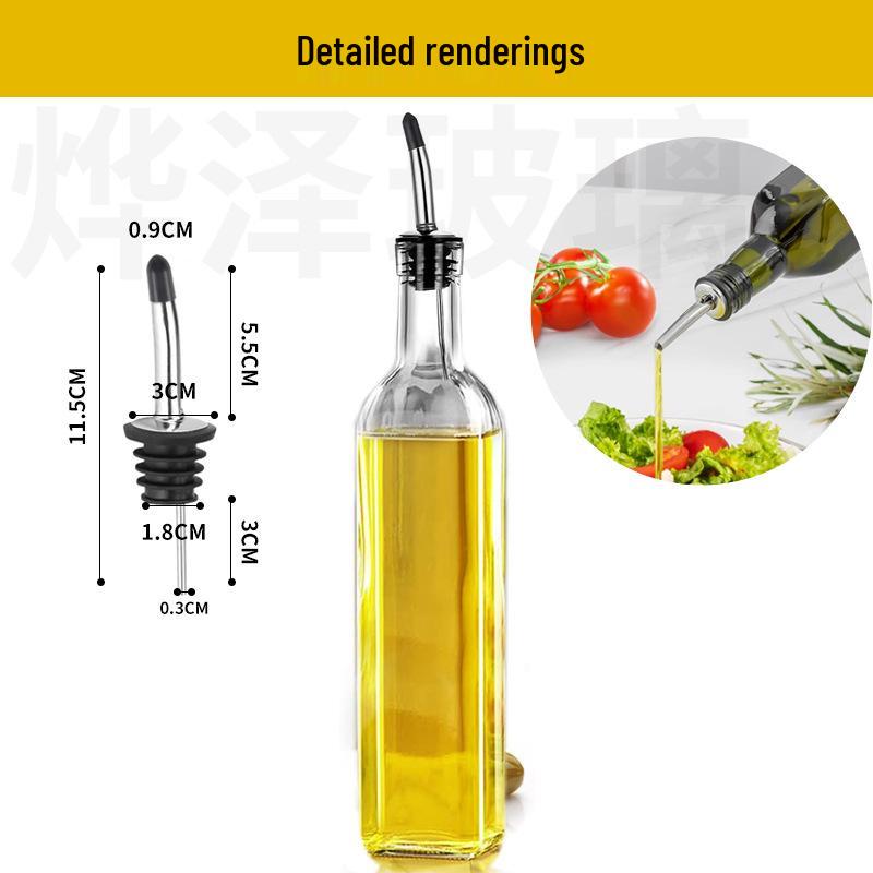Large Capacity Thickened Glass Olive Oil, Soy Sauce & Vinegar Bottle for Kitchen