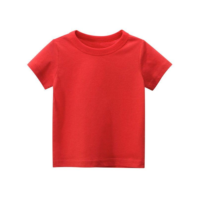 27Kids round Neck No Pattern Children's 9-Color Short-Sleeved T-shirt