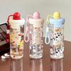 Water bottle new cute float plastic water cup student high value with rope straw cup dopamine summer sports water cup