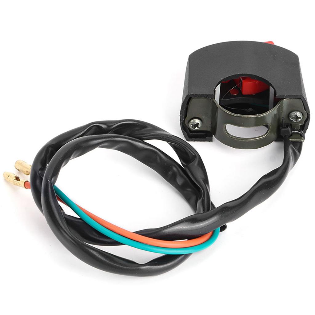 Motorcycle 7 8inch Handlebar Mount LED Headlight On Off Switch with Red Button
