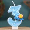 Engineering Vehicle Theme Birthday Number Candle Creative Insert Cake Decoration Handmade Number Candle 0-9
