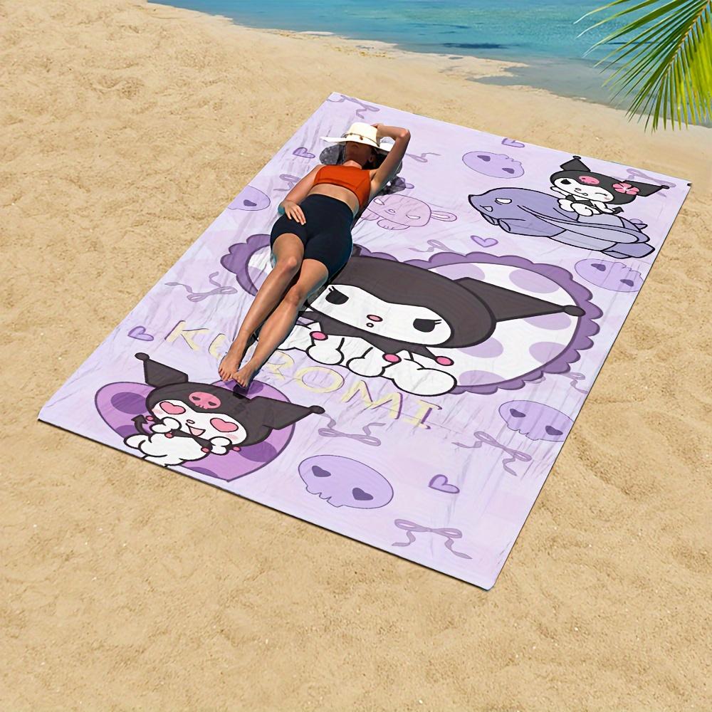 1 Sanrio Kuromi Cartoon Towel Quick-drying Beach Towel Everyday Towel Absorbent Bath Towel Digital Print Beach Towel