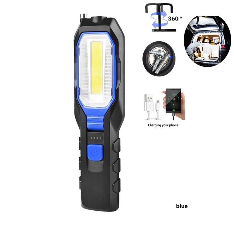 Portable COB LED Work Light Car Garage Mechanic Lamp USB Rechargeable Torch Outdoor Camping Emergency Light Warning Light