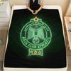 Raja Club Athletic, Muster Flanelldecke, Hohe Qualität, Bequem für alle Jahreszeiten, Heimdekoration, Wärme und Komfort, Perfekt für Geschenke.