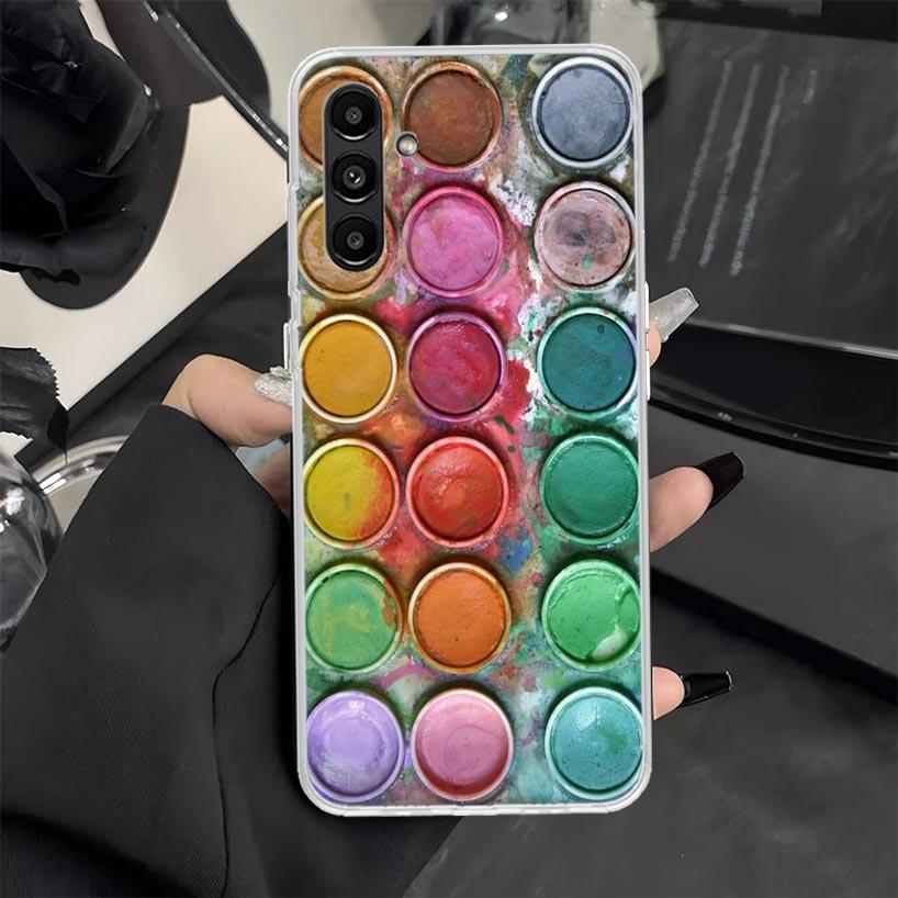 Watercolors Set Paint Palette Painting Box Phone Case for Samsung Galaxy A16 A26 A36 A56 A15 A14 A13 A12 A55 A54 A53 A25 A24 A23