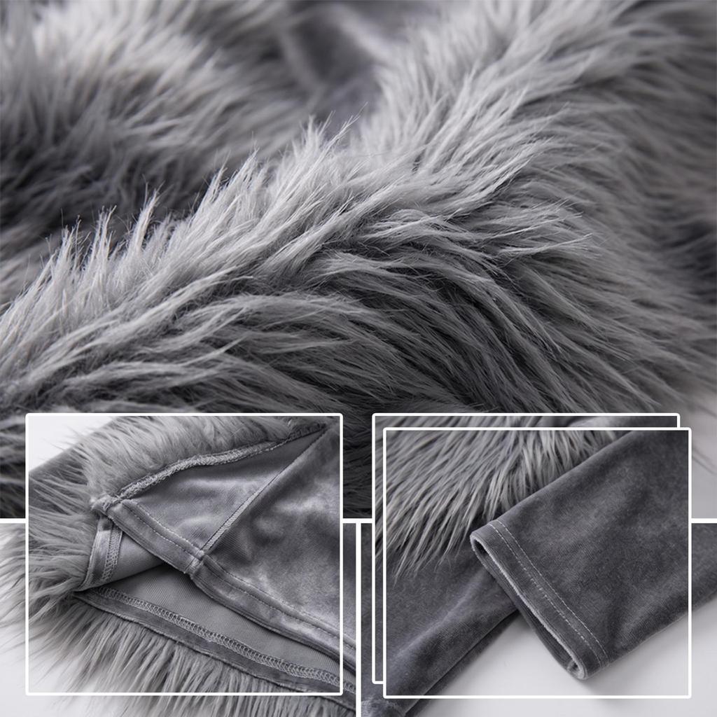 Wolf Costume with Hood Halloween Dress Gray for Cosplay